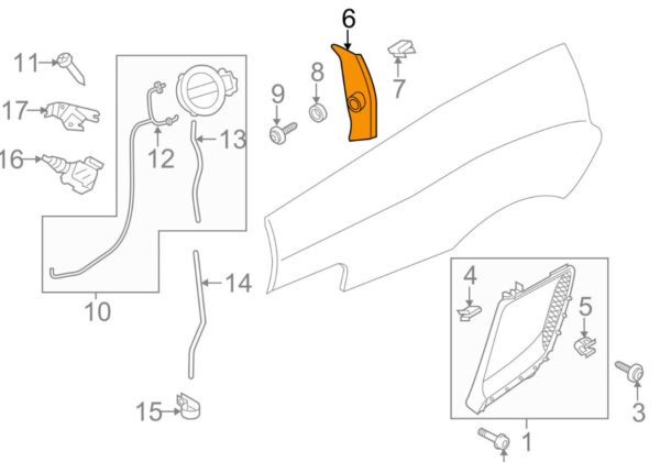 427853343BGRU - Audi R8 42 Left Side Exterior Side Panel 427853343BGRU ORIGINAL