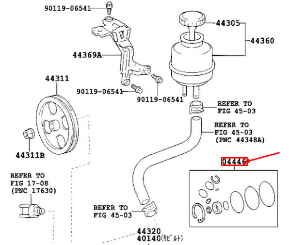 444630241 - LEXUS GS S160 Power Steering Gasket Set 0444630241 04446-30241 ORIGINAL