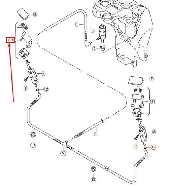 4E0998136A - NEW AUDI A8 D3 RIGHT HEADLIGHT WASHER NOZZLE LEVER REPAIR SET 4E0998136A