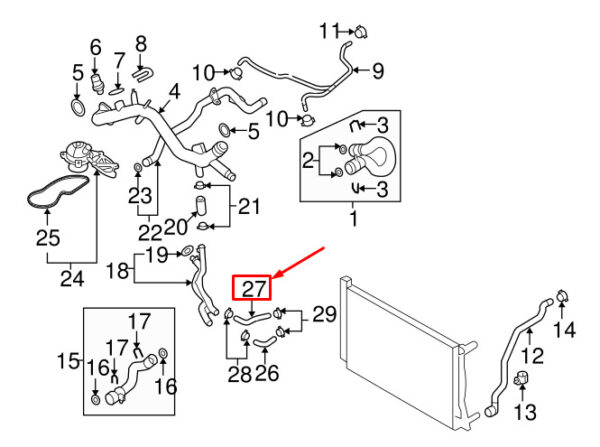4F0145925A - AUDI A6 Avant C6 Upper Radiator Coolant Hose 4F0145925A ORIGINAL