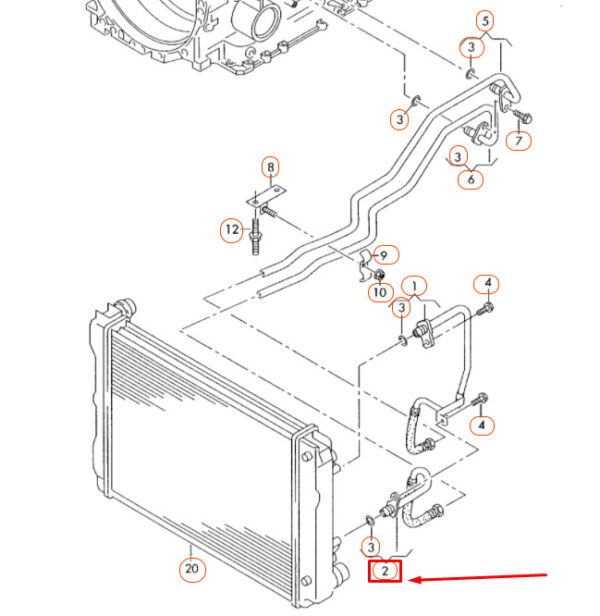 4F0317825J - AUDI A6 C6 Gearbox Oil Pressure Line 4F0317825J ORIGINAL