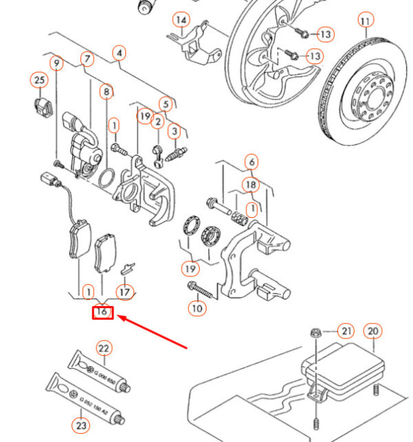 4F0698451H - AUDI A6 C6 Rear Wheel Brake Pads Set 4F0698451H ORIGINAL