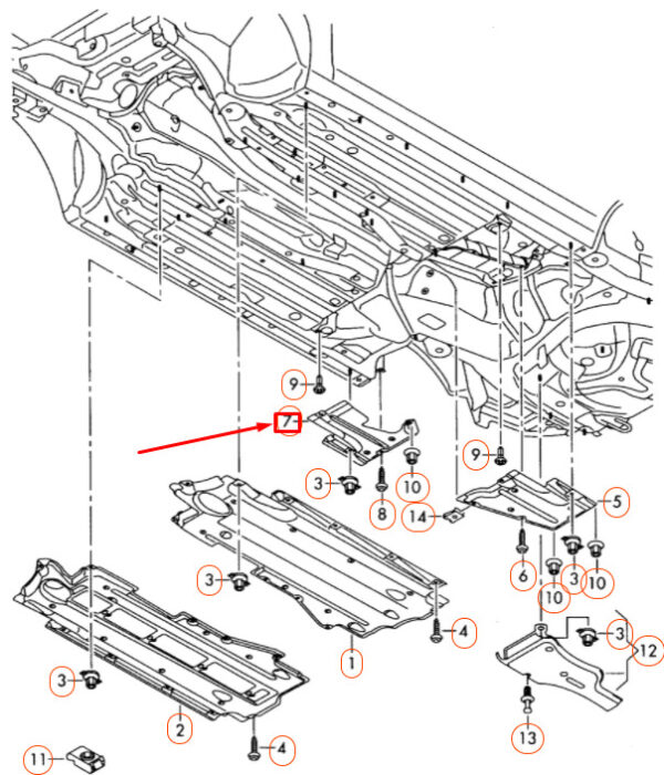 4F0825216F - AUDI A6 C6 Right Side Underbody Cover 4F0825216F ORIGINAL