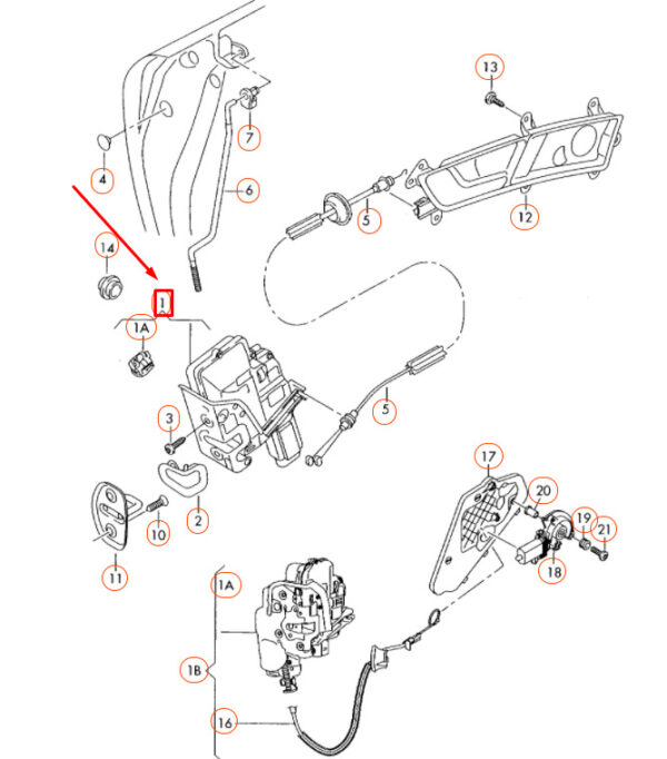 4F0839015C - NEW AUDI A6 C6 REAR LEFT DOOR LOCK WITH DOOR CONTACT SWITCH 4F0839015C ORIGINAL