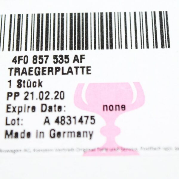 4F0857535AF - NEW AUDI A3 8P FRONT LEFT DOOR MIRROR GLASS WITH PLATE 4F0857535AF