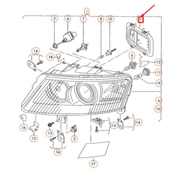 4F0941159 - NEW AUDI A6 C6 HEADLIGHT LEFT PROTECTIVE CAP 4F0941159 ORIGINAL