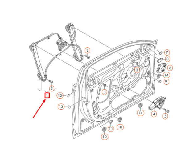 4G0837461 - AUDI A6 C7 Front Left Door Window Regulator 4G0837461 ORIGINAL