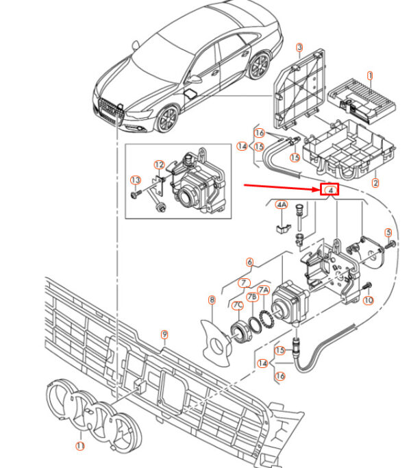 4G0980561A - NEW AUDI A6 C7 NIGHT VISION CAMERA MOUNT FASTENERS 4G0980561A ORIGINAL