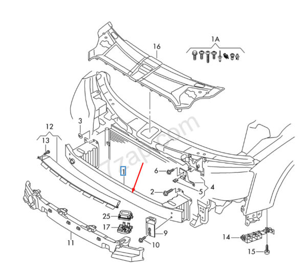 4H0807109B - NEW AUDI A8 D4 FRONT BUMPER REINFORCEMENT BAR 4H0807109B 2015 ORIGINAL