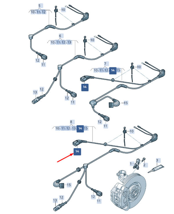 4H0973712A - NEW SKODA SUPERB MK3 FRONT SPEED SENSOR FLAT CONTACT HOUSING 4H0973712A ORIGINAL