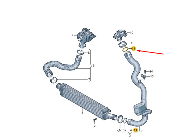 4K0145117 - NEW AUDI A6 C8 AVANT INTERCOOLER HOSE SEAL RING 4K0145117 2019 ORIGINAL