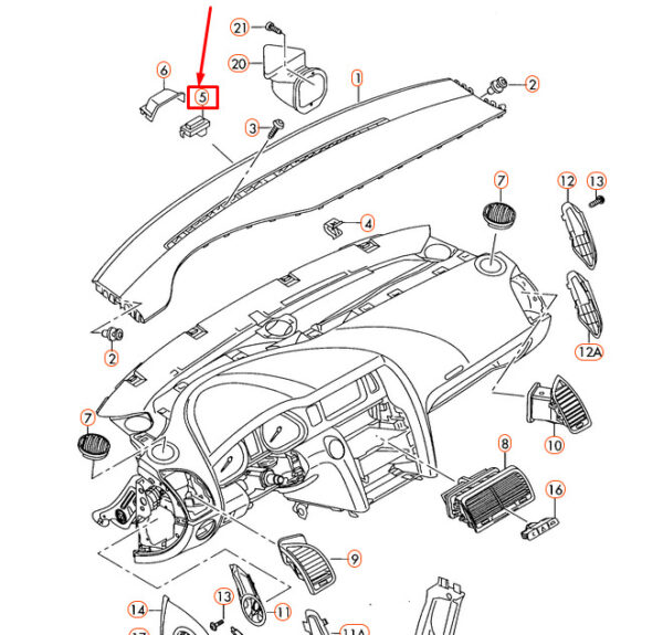 4L0907539B4PK - AUDI Q7 4L Front Center Soul Black Sun Sensor 4L0907539B4PK ORIGINAL