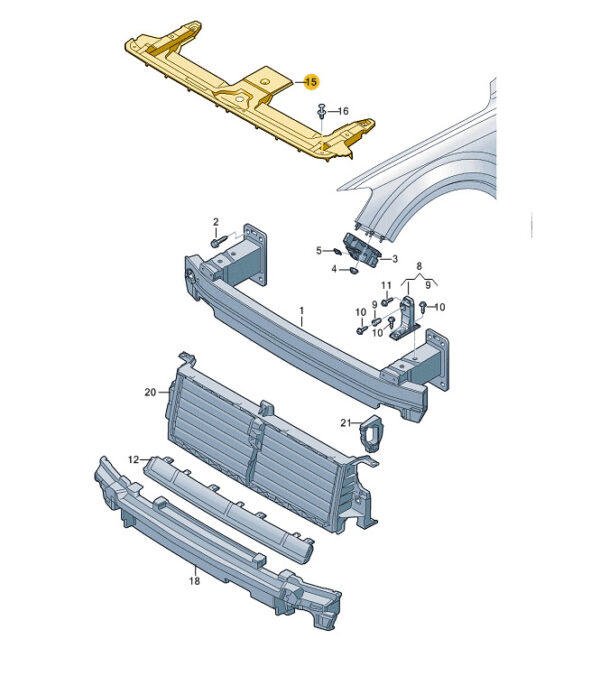 4M0807081A - NEW AUDI Q7 4M RADIATOR SUPPORT ACCESS COVER FRONT UPPER 4M0807081A ORIGINAL