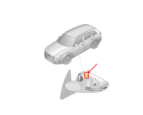4M1949145 - AUDI Q7 4M Left Wing Mirror Lane Change Warning Display 4M1949145 GENUINE