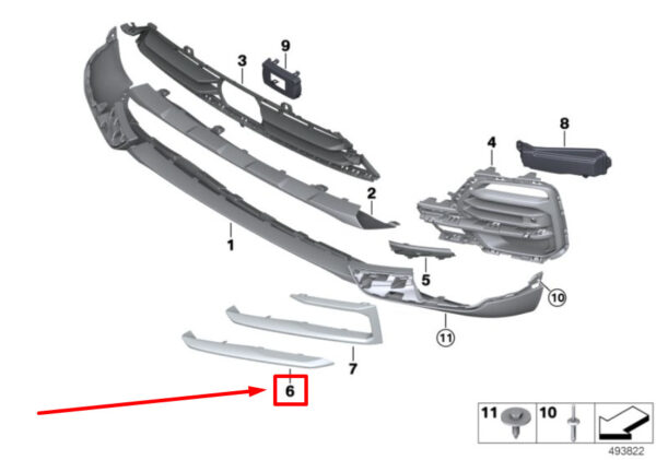 51117449682 - BMW X5 G05 Front Right Protective Strip Side 7449682 51117449682 ORIGINAL