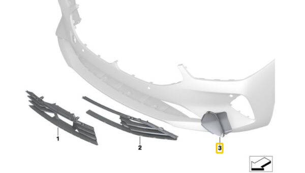 51117465425 - BMW 8 Cabrio G14 Front Bumper Left Finisher Trim 51117465425 ORIGINAL