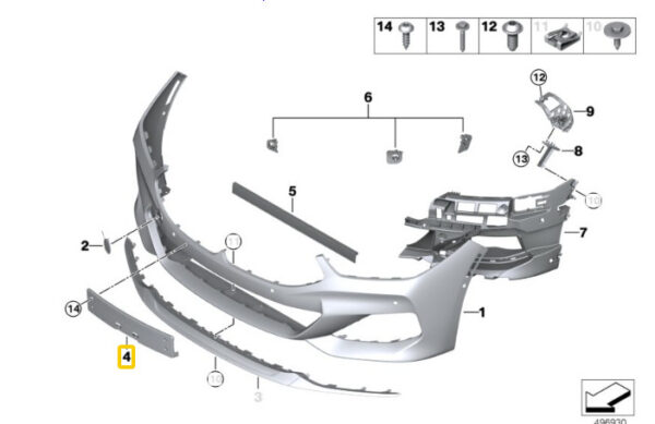 51118079770 - BMW 8 Coupe G15 M F92 Front Bumper License Number Holder 51118079770 ORIGINAL