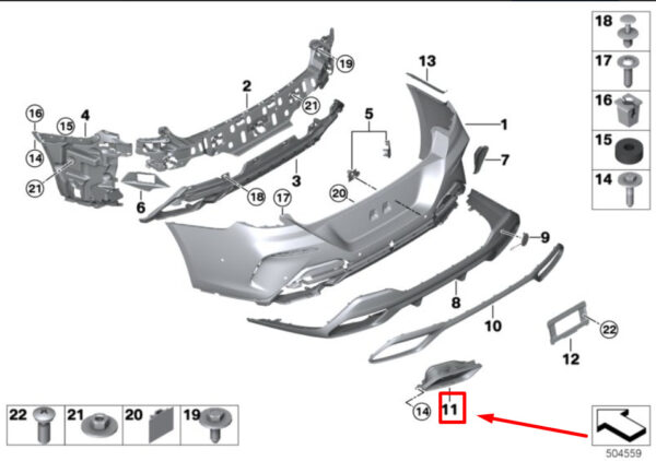 51128078546 - BMW M8 G16 Rear Right Exhaust Tailpipe Trim 51128078546 8078546 ORIGINAL