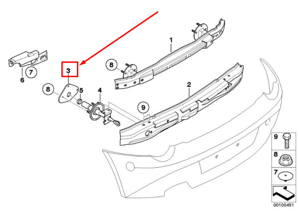 51128254202 - NEW BMW Z4 COUPE E86 REAR BUMPER BRACKET GASKET SEAL 51128254202 8254202