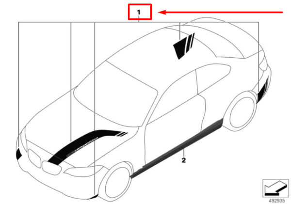 51142463327 - BMW 2 Coupe F87 Competition Design Decal Set 51142463327 2463327 ORIGINAL