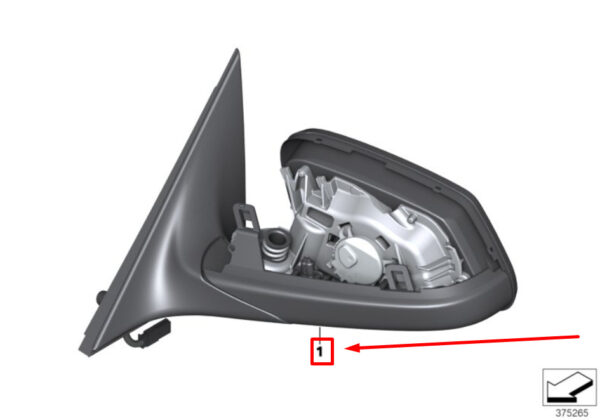 51167189581 - BMW 5 E60 Front Left Wing Mirror 51167189581 7189581 ORIGINAL