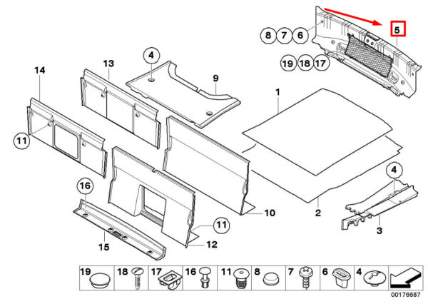 51476988986 - BMW 6 Cabrio E64 Loading Sill Cover 51476988986 6988986 ORIGINAL