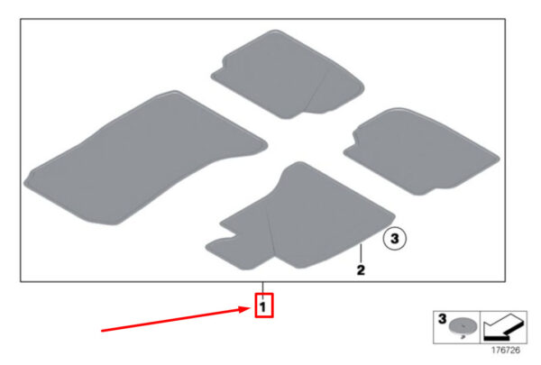 51477427837 - BMW 7 G11, G12 Floor Mat Set 7427837 51477427837 ORIGINAL