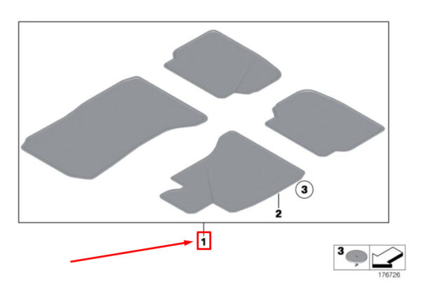 51479124740 - BMW 7 F02 Velours Floor Mat Set 51479124740 9124740 ORIGINAL