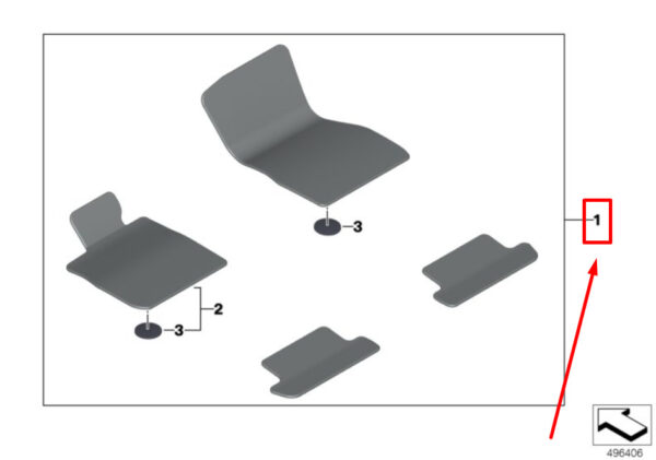 51479418753 - BMW M8 Gran Coupe G16 Floor Mat Set 9418753 51479418753 ORIGINAL