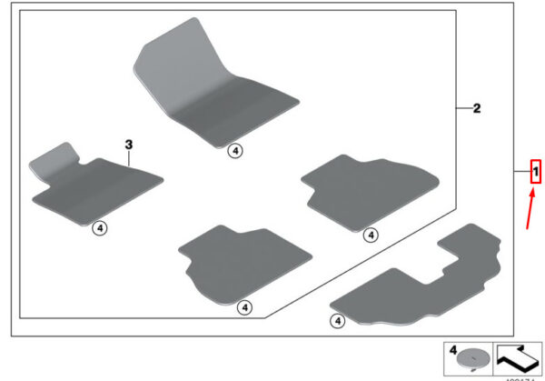 51479483877 - BMW X7 G07 Floor Mat Set LHD 51479483877 ORIGINAL