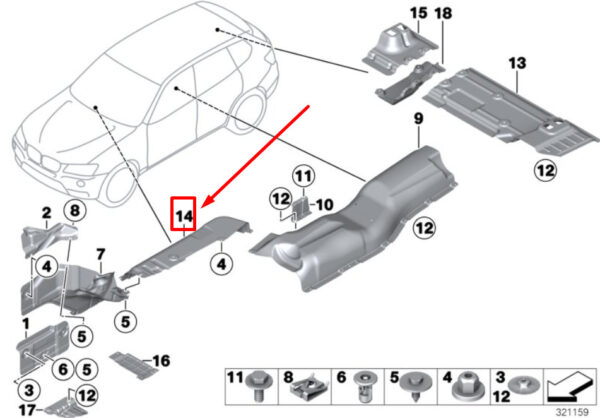 51487213684 - BMW X3 F25 Front Right Heat Insulation 7213684 51487213684 ORIGINAL