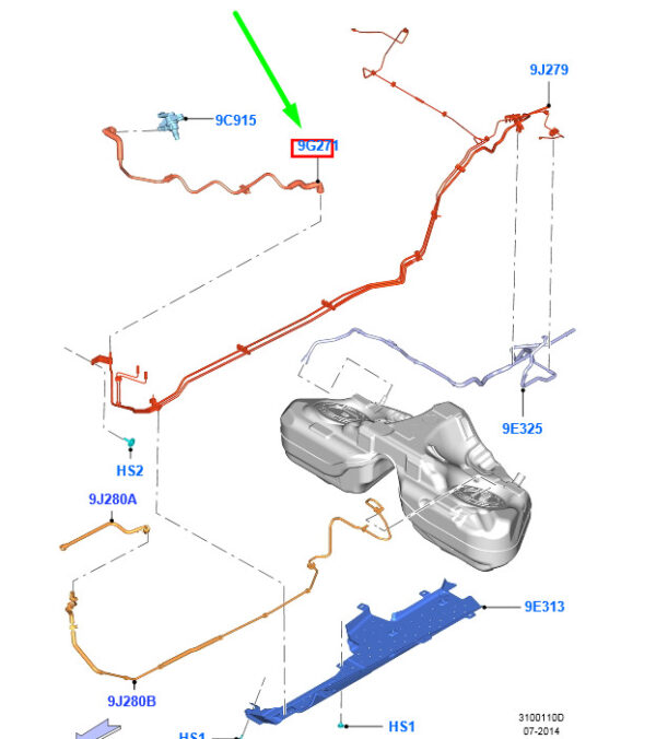 5338606 - FORD MUSTANG MK6 Fuel Connecting Hose LHD 5338606 ORIGINAL