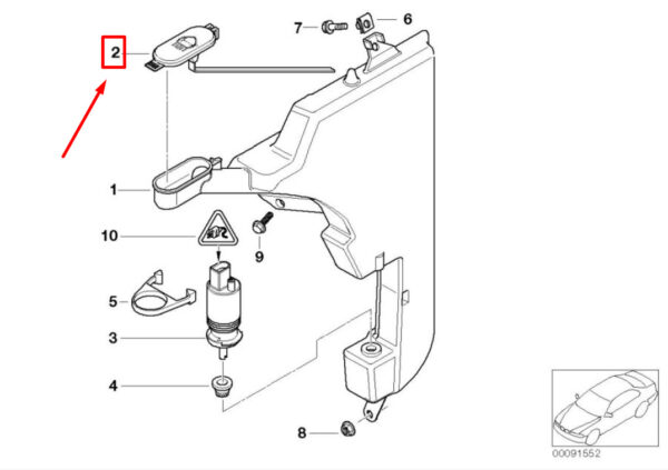 61618229218 - NEW MINI CABRIO R52 HEADLIGHT WASHER FLUID RESERVOIR CAP 61618229218 ORIGINAL