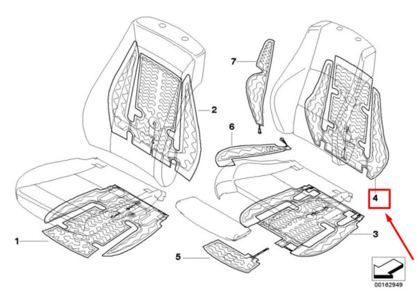 64117140539 - BMW 3 E90 Sports Heating Element Backrest 7140539 64117140539 ORIGINAL