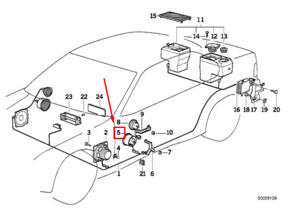 65138361485 - NEW BMW 3 COMPACT E36 FRONT HIFI MIDRANGE SPEAKER 65138361485 8361485 ORIGINAL
