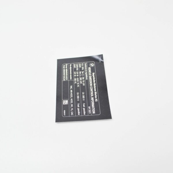 71228836617 - BMW 3 G20 Emission Label Data Plate 71228836617 8836617 ORIGINAL
