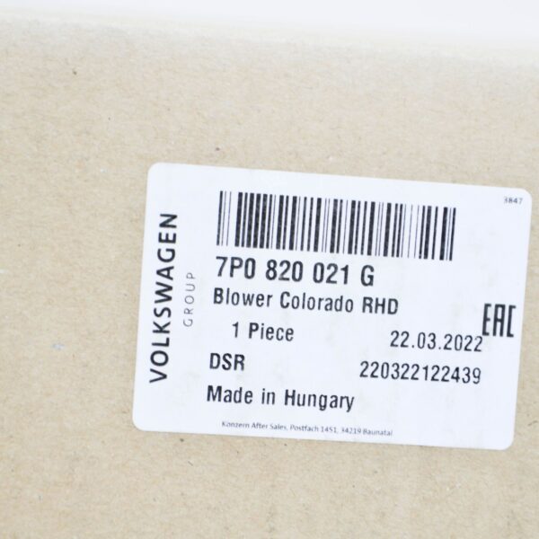 7P0820021G - NEW VW TOUAREG 7P HEATER BLOWER FAN RHD 7P0820021G ORIGINAL