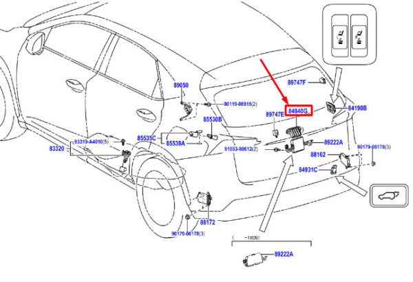 8484042030 - LEXUS NX MK1 Liftgate Latch Release Switch 8484042030 ORIGINAL