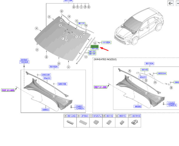 86137J7000 - KIA CEED MK3 CD Front Left Windshield Moulding Bracket 86137J7000 ORIGINAL