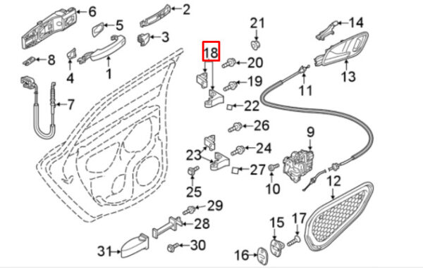 8V0833403E - NEW AUDI A3 S3 8V REAR LEFT UPPER DOOR HINGE 8V0833403E ORIGINAL