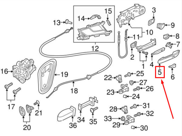 8W0837239GRU - NEW AUDI A4 8W2, B9 FRONT LEFT DOOR EXTERIOR HANDLE RHD 8W0837239GRU ORIGINAL
