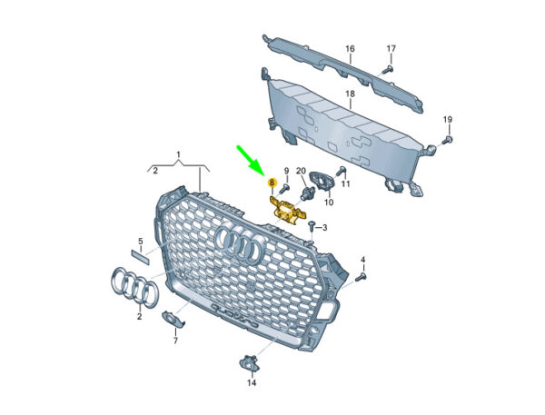 8W0853231D - NEW AUDI RS4 B9 FRONT GRILLE CAMERA BRACKET 8W0853231D