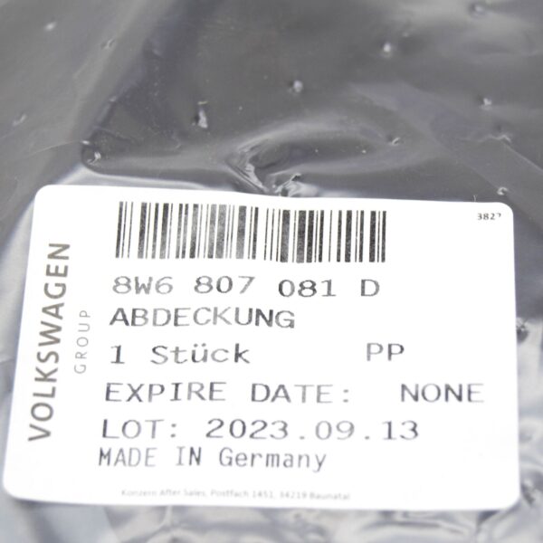 8W6807081D - NEW AUDI RS5 F5A SLAM PANEL FRAME UPPER PLASTIC TRIM 8W6807081D ORIGINAL