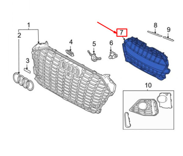 8W6807233B - NEW AUDI A5 SPORTBACK F5 FRONT GRILLE CLOSING ELEMENT 8W6807233B ORIGINAL