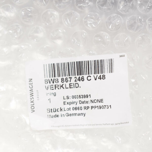 8W8867246CV48 - NEW AUDI A5 8W6 SPORTBACK REAR UPPER RIGHT QUARTER TRIM 8W8867246CV48