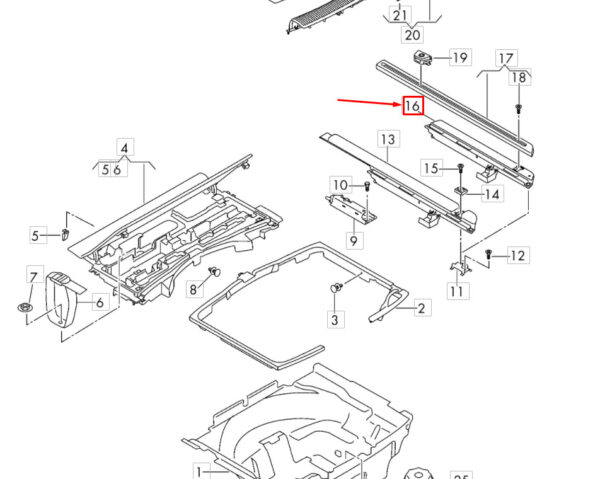 8W9861827FGW8 - AUDI A4 Avant B9 Luggage Compartment Left Cover Trim 8W9861827FGW8 ORIGINAL