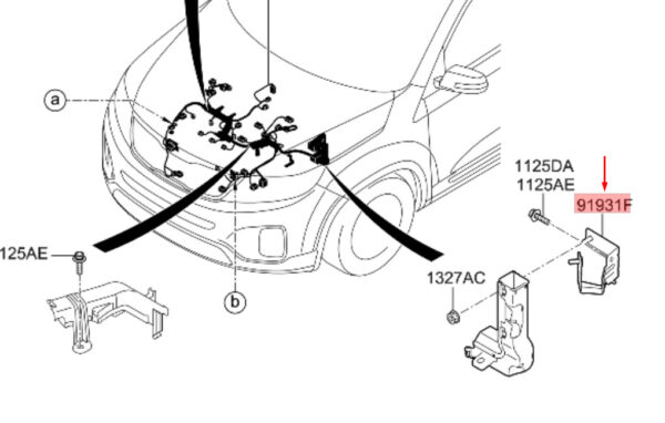 919312W090 - HYUNDAI SANTA FÉ MK3 DM Wiring Mounting Bracket 919312W090 ORIGINAL