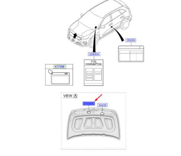 97699Q4000 - KIA NIRO MK1 Electric Refrigerant Label 97699Q4000 ORIGINAL
