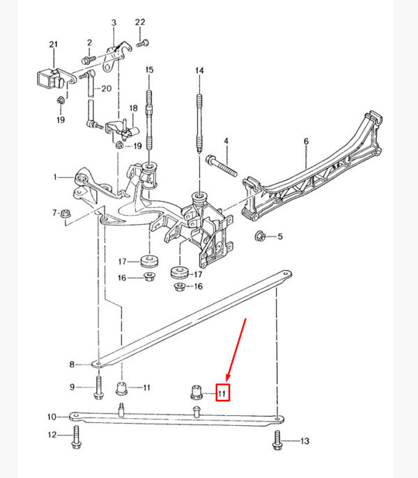 99633138500 - PORSCHE CARERRA 911 996 Rear Axle Transverse Strut Bush 99633138500 ORIGINAL