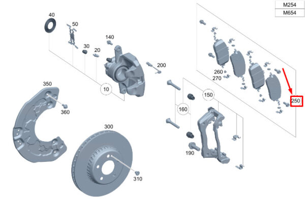 A0004203403 - MERCEDES-BENZ C S206 Front Brake Pads Set A0004203403 ORIGINAL